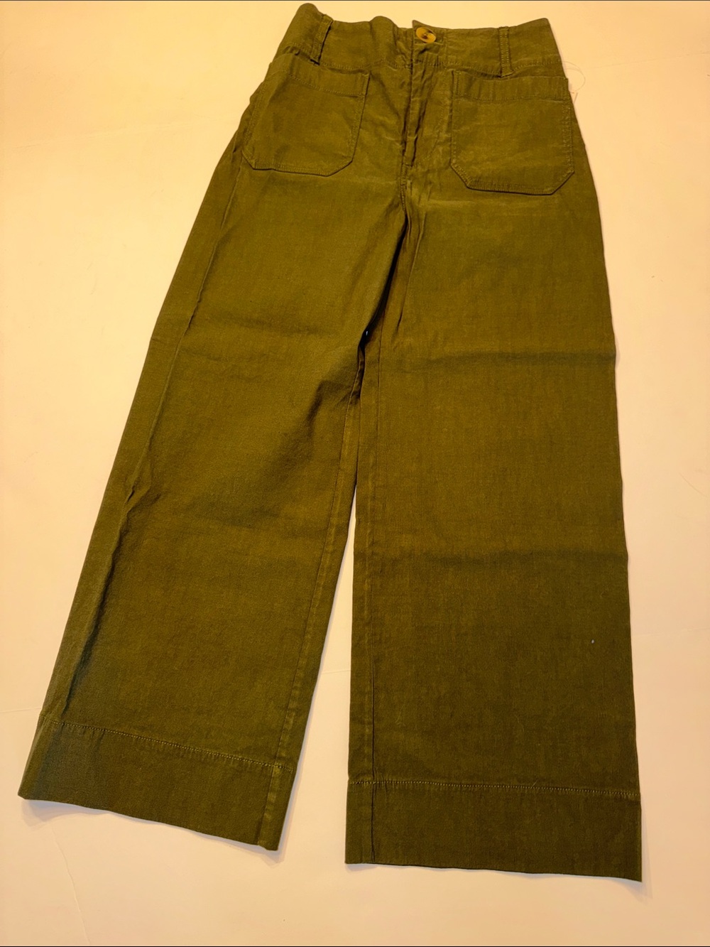 Maeve Anthropologie Collette 24P Wide Leg Olive “Holly” Green Pants NWT
